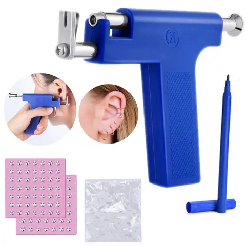 Professional Ear Piercing Gun Tool Set with Hypoallergenic Stainless Steel Studs Easy-to-Use Safety Piercing Tool Set for Ear