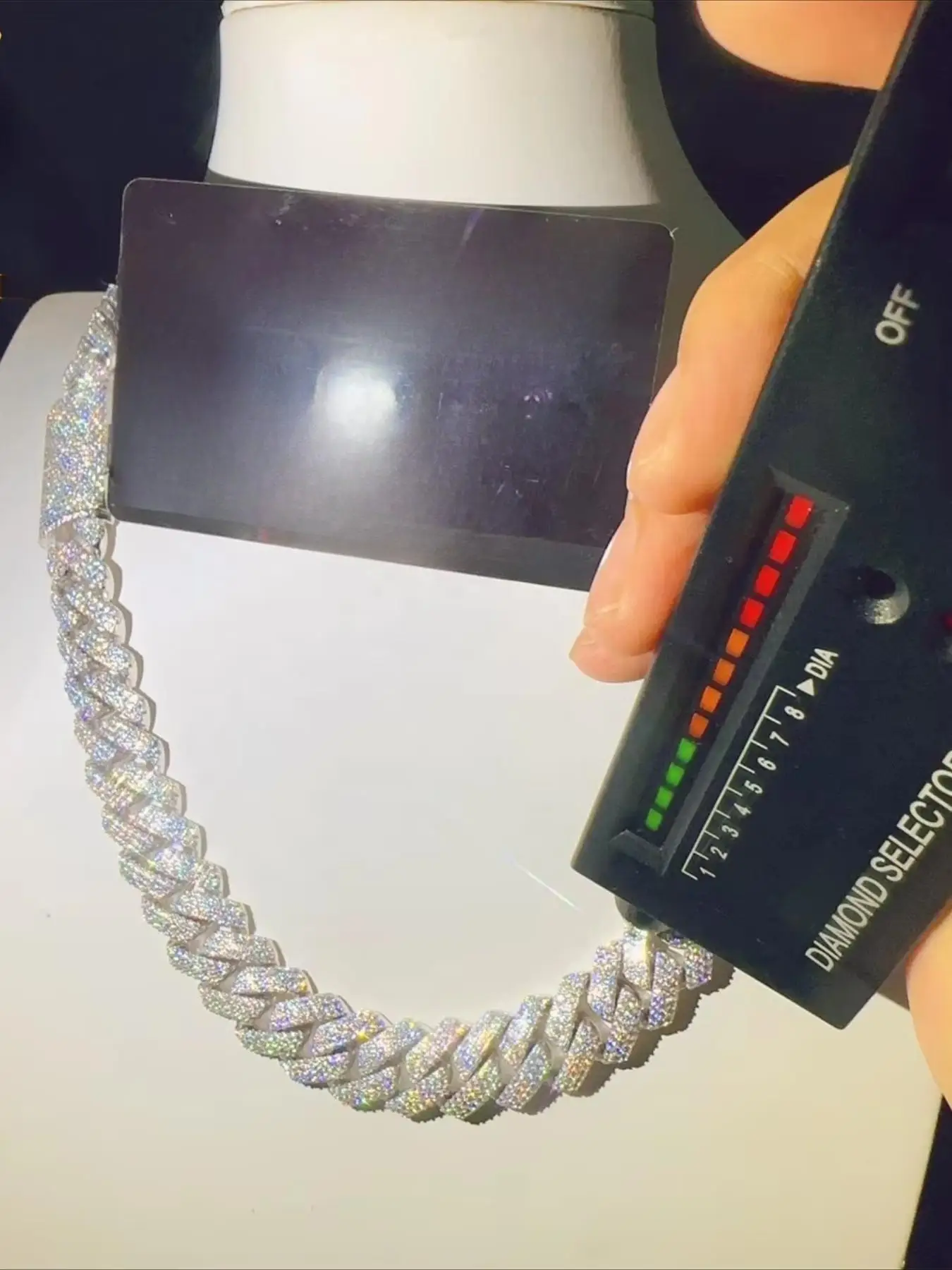 Iced Diamond 20mm 4-row Miami Cuban Chain Necklace, Retro American Trend Version, Stable Electroplating Lasting and Beautiful,