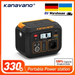 Kanavano 330W Portable Solar Generator Battery Power Station Emergency Energy AC DC 305wh Power Supply Inverter For Outdoor Camp