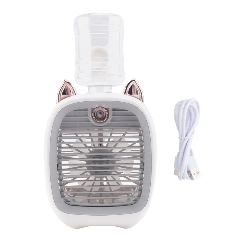 

ABGR-Вентилятор для кондиционирования воздуха, мини-вентилятор, USB-вентилятор, настольный охладитель с турбо-распылителем и увлажнителем