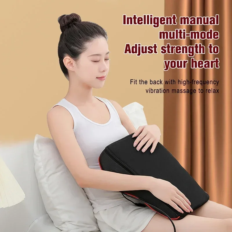 Masajeador de cintura para coche, masajeador de relajación muscular, portátil, calefacción, vibración, Lumbar, espalda, cuello, cuerpo, alivia el