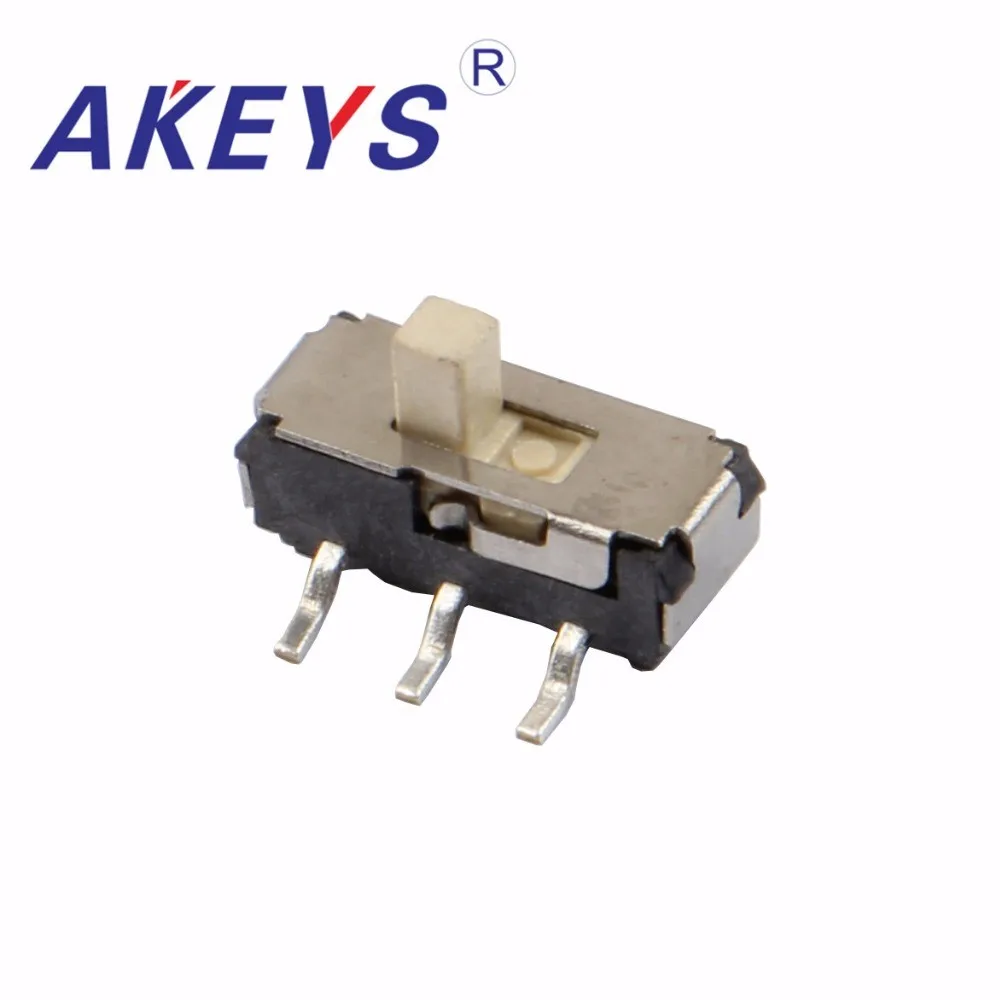 10pcs MST-22D18 MINI slide switch 2P2T SMT SMD 6 pin 2 position mini toggle switches micro slide switches handle white