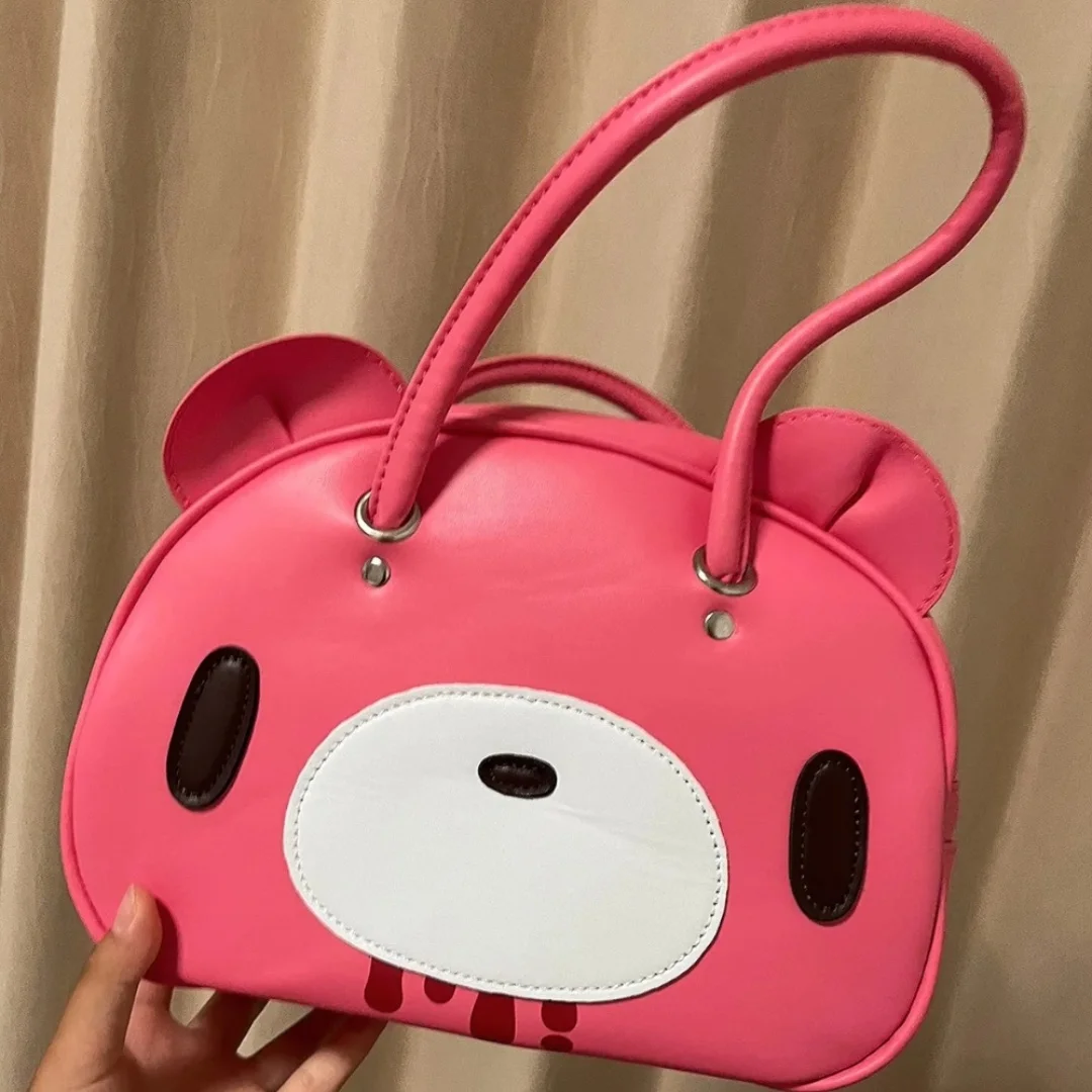 Gloomy Bear Character Peripheral Kawaii Pink Handbag Portable Large Capacity Shoulder Bag Cosmetics Storage Bag Girl Gift