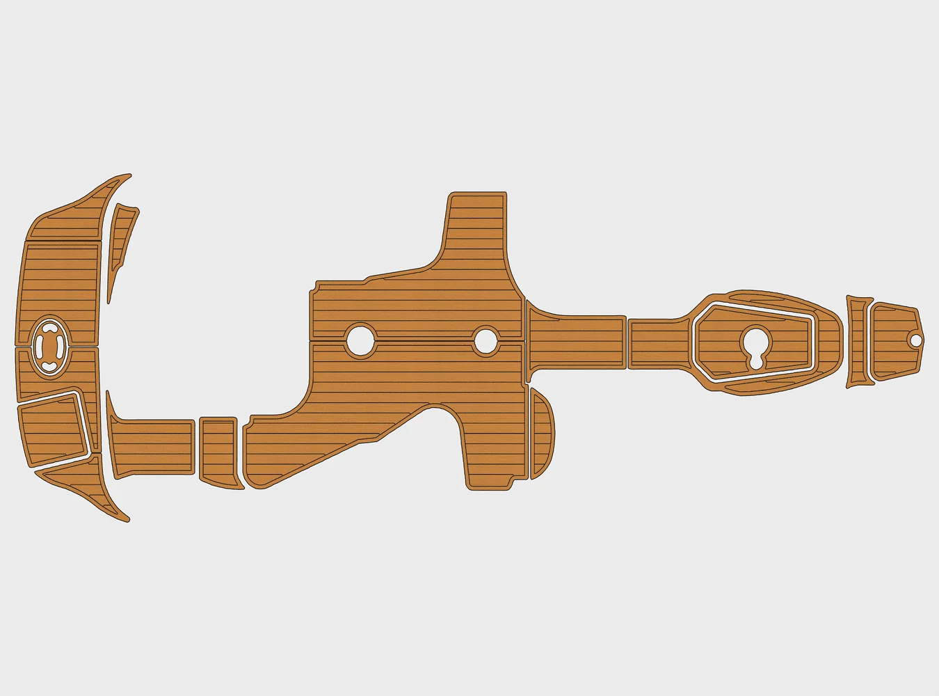 

2002-2008 Sea Ray 220 Sundeck 1/4" 6mm EVA foam Non-Slip PVC Teak Decking marine Mat seadek aqua carpet Marine Floor