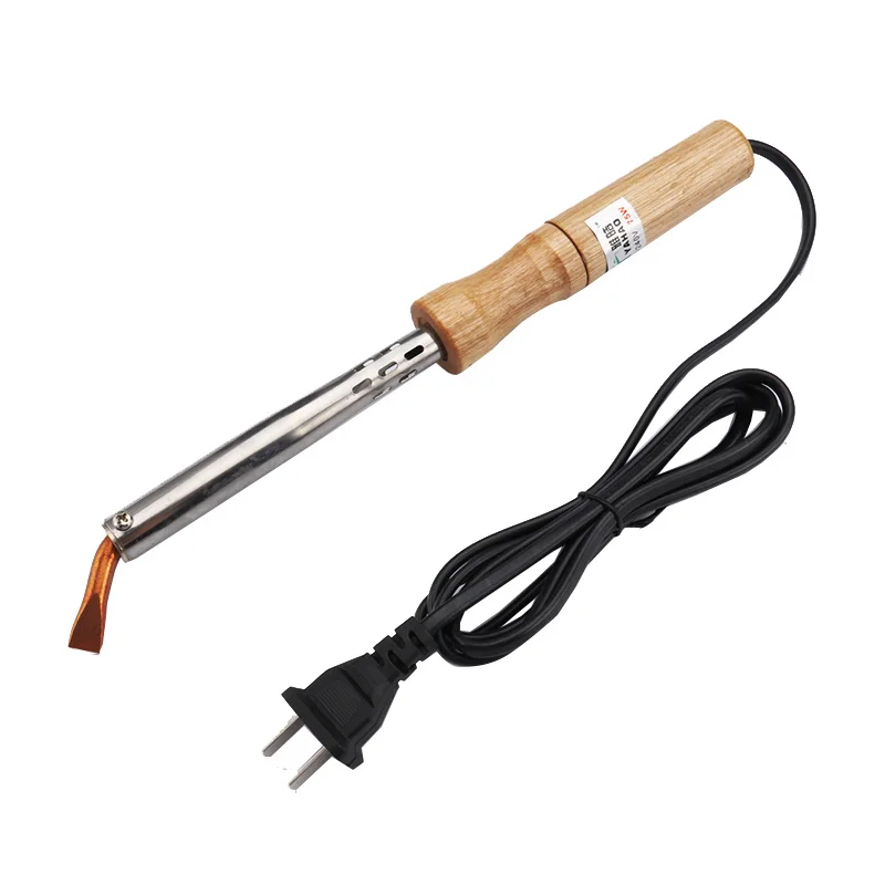 External Heating Electric Soldering Iron Chisel Tip with Wooden Handle Elbow 75W/300W High-power Household Soldering Tin Tool