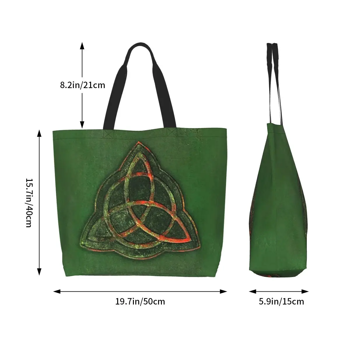 Book Of Shadows Charmed Triquetra Design Shopping Tote Bag Canvas Large Capacity Shoulder Bags Shopper Grocery Handbag for Women
