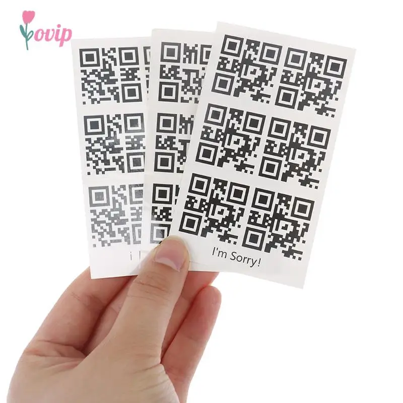 Temporary Tattoo Sticker for Men Women Creative Love QR Code Fake Tattoo for Lovers Adults Wrist Body Art Waterproof