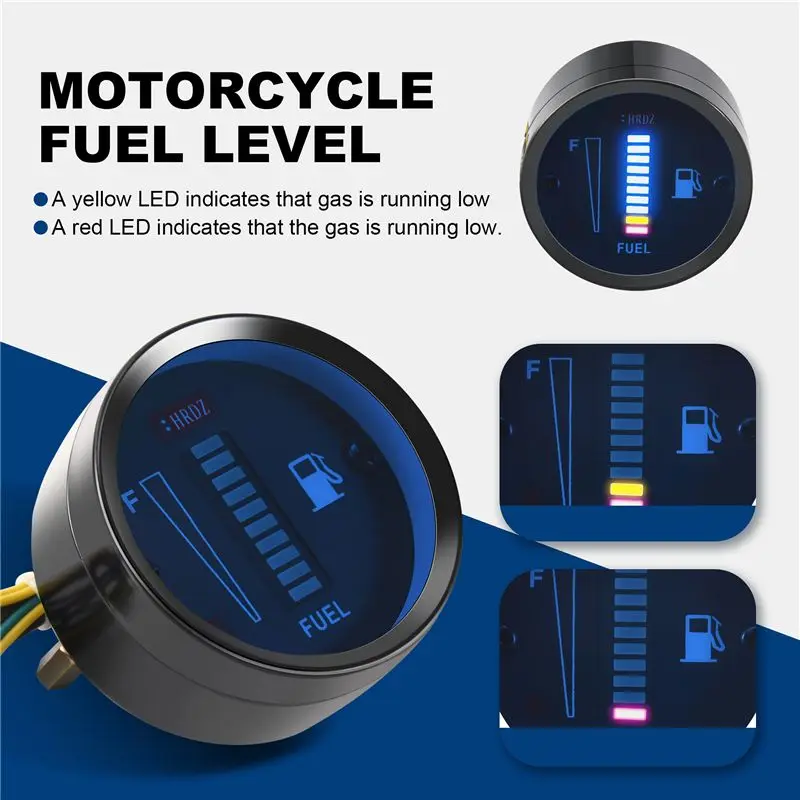 24V 2 Inch 52Mm Universal Car Motorcycle Fuel Level Meter Gauge LED Light Display Fuel Tank Gauge Boat Truck RV-ABQF view 3