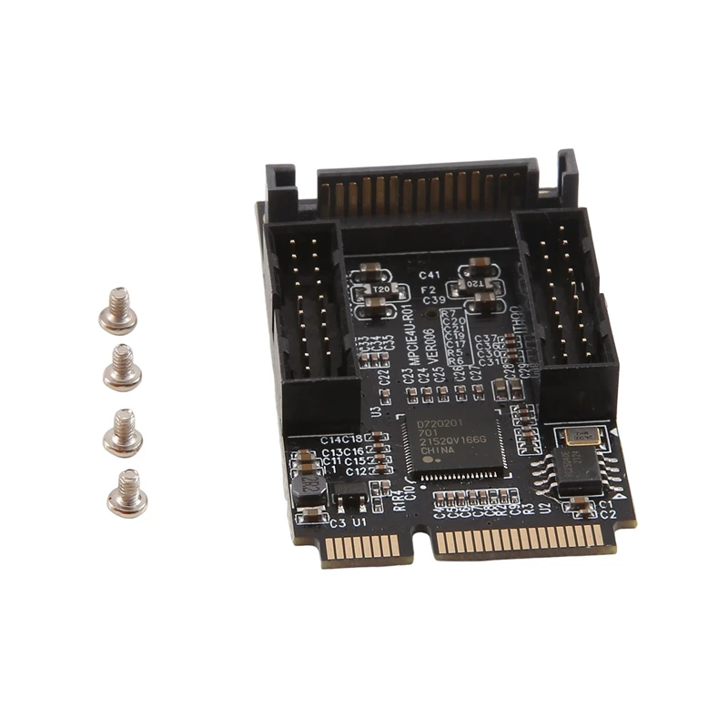 

Qy-MINI PCI-E To Dual 19PIN Front 19-Pin 5Gbps Expansion Card 4-Port Adapter D720201 SATA Pickup Port Expansion Card Module