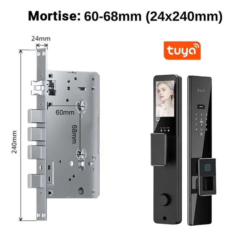 TYSH Tuya Smart APP Control Video Surveillance Smart Lock 3D Face Recognition Camera Fingerprint Password Smart Door Locks