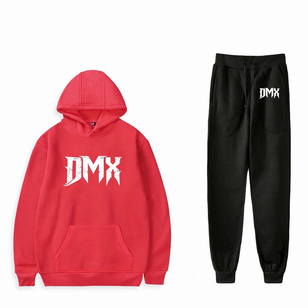 

DMX Merch Sweatshirt Unisex Two Piece Set Hoodie+Jogger Pant Harajuku Streetwear 2021 American Rapper Women Men's Set Rip