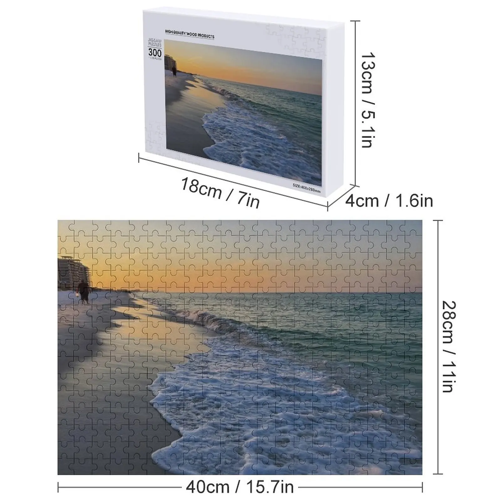 Ocean Wave Sunrise on the Beach Jigsaw Puzzle With Personalized Photo Christmas Toys Personalized Child Gift Puzzle