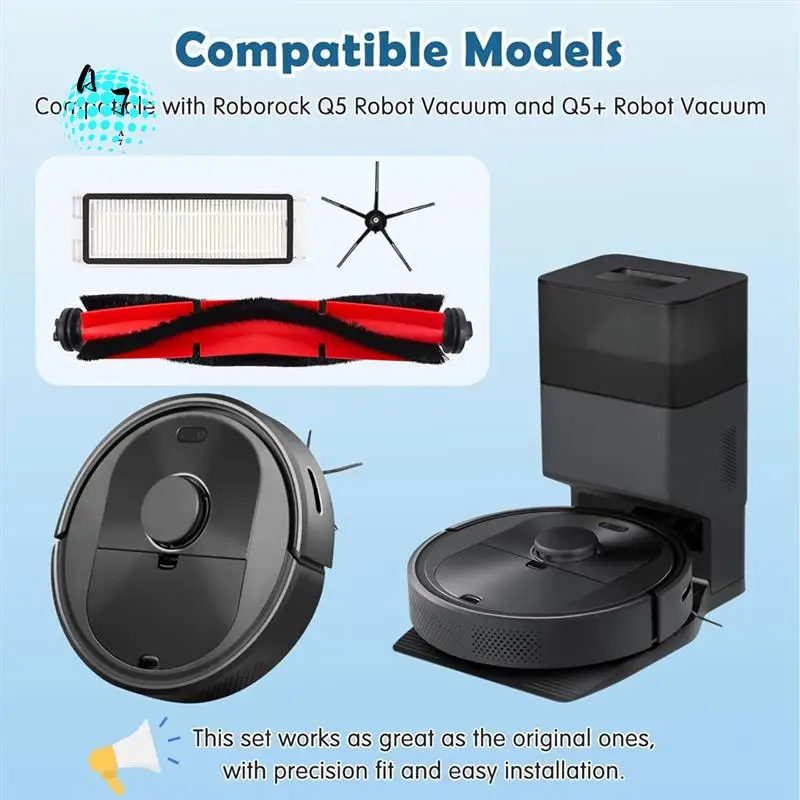 

A07F-For Roborock Q5 / Q5+ Plus Robot Vacuum Cleaner Main Side Brushes HEPA Filters Replacement Accessories Kit