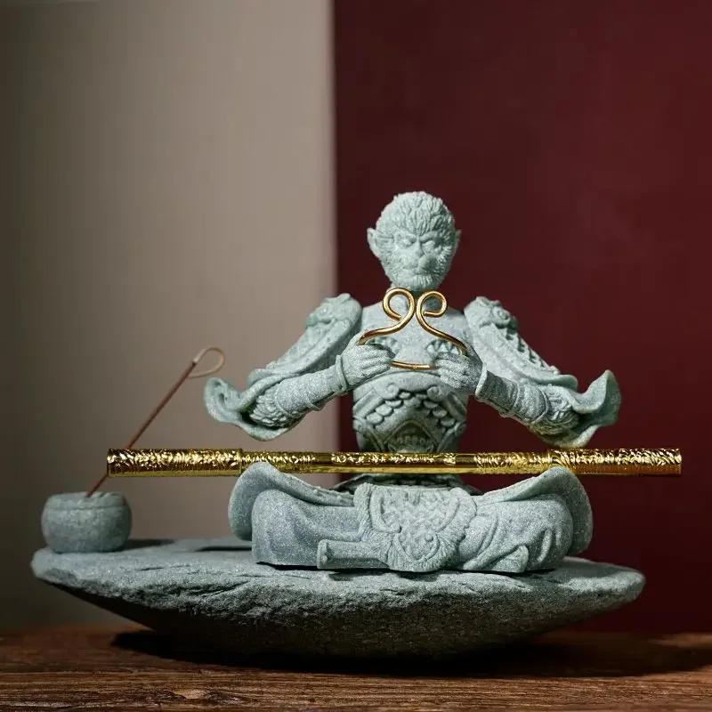 

National style Sun Wukong Dasheng tea pet incense insert incense tray advanced tea desktop ornament fish tank rockery landscapin