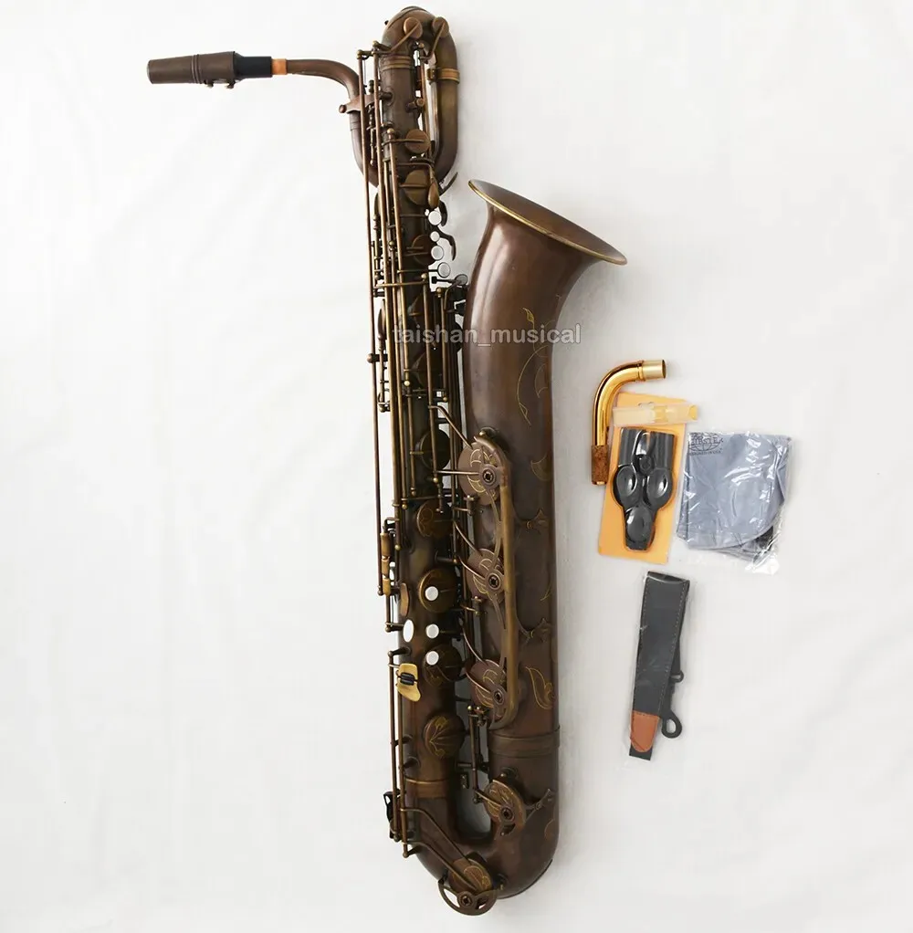 Expert Unlacquer Retro Baritone Saxophone Eb Sax Low A High F#