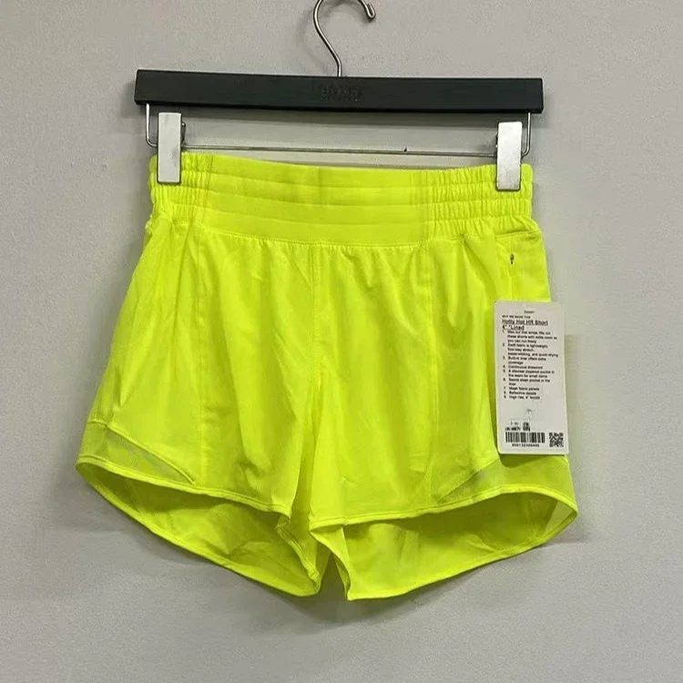 

Lemon Hotty Hot Women's Yoga Short Micro-elastic Low-rise Athletic Shorts With Liner Workout Running Sports Tummy Control Shorts