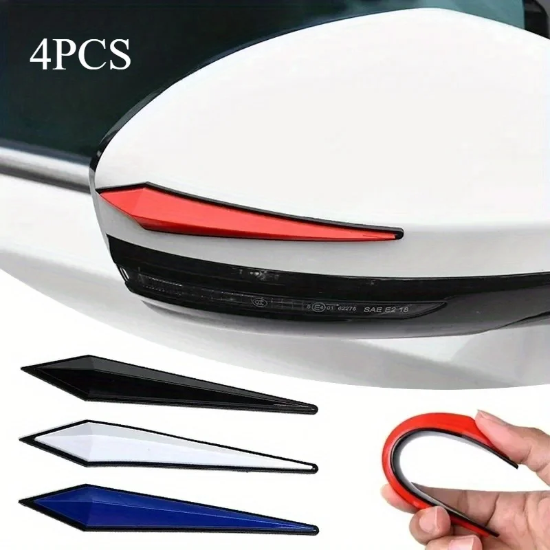 4pcs Car Antis-scratch Protective Sticker Body Bumper Anti-collision Protection Door Rearview Mirror Edge Guard Rubber Strip
