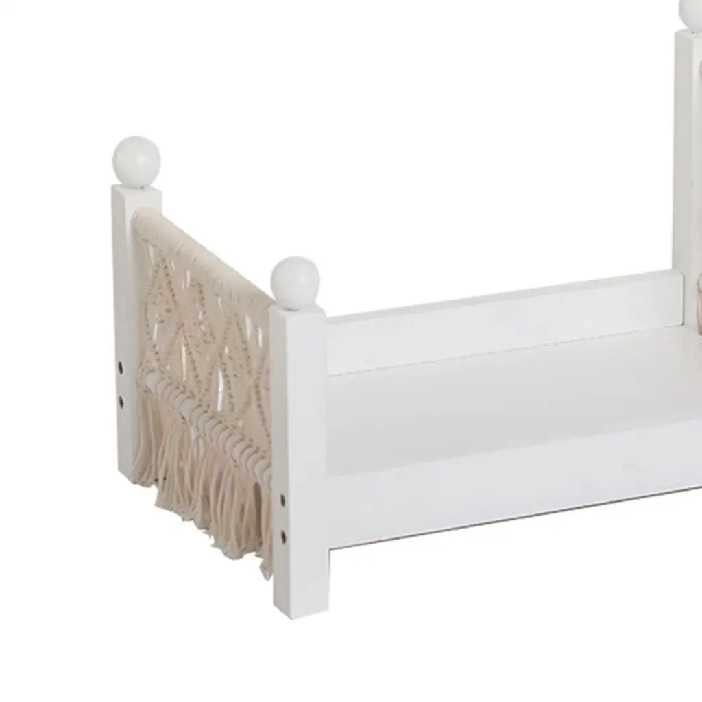 

Newborn Props Baby Crib Assisted Wood Mini Bed Doll Bed Accessories
