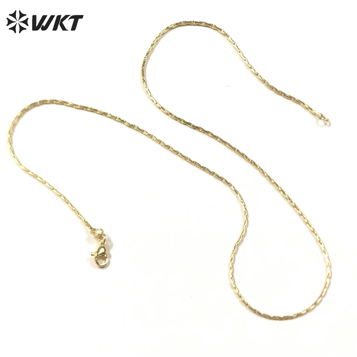 

WT-BFN033 WKT Fashion Small Rectangle Stitching Thin Chain Necklace Gold Plated Brass Chains Jewelry Making Accessories