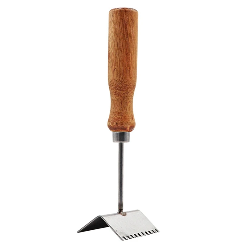 หมู-การเลี้ยงผึ้งพลั่ว,สแตนเลส Queen Bee Excluder Beehive กรอบทําความสะอาดพลั่วไม้ Handle Beekeeper อุปกรณ์
