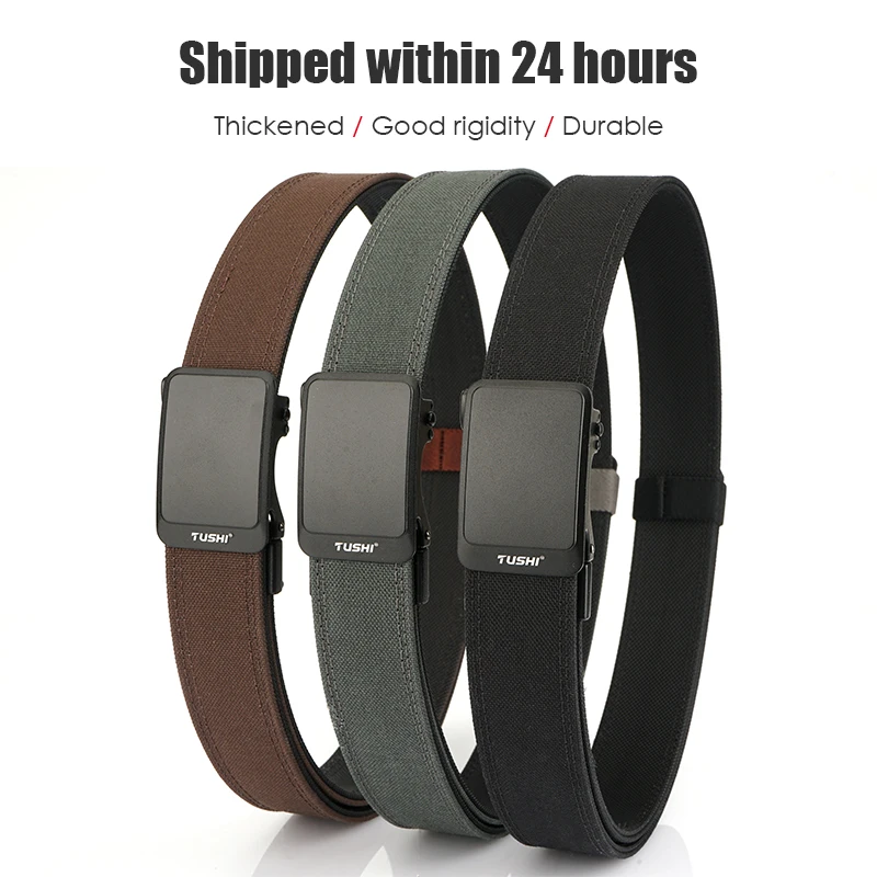 VATLTY 110cm/120cm Men's Military Tactical Belt Matte Metal Automatic Buckle Casual Belt Thick Nylon Stiff Waistband Male Strap