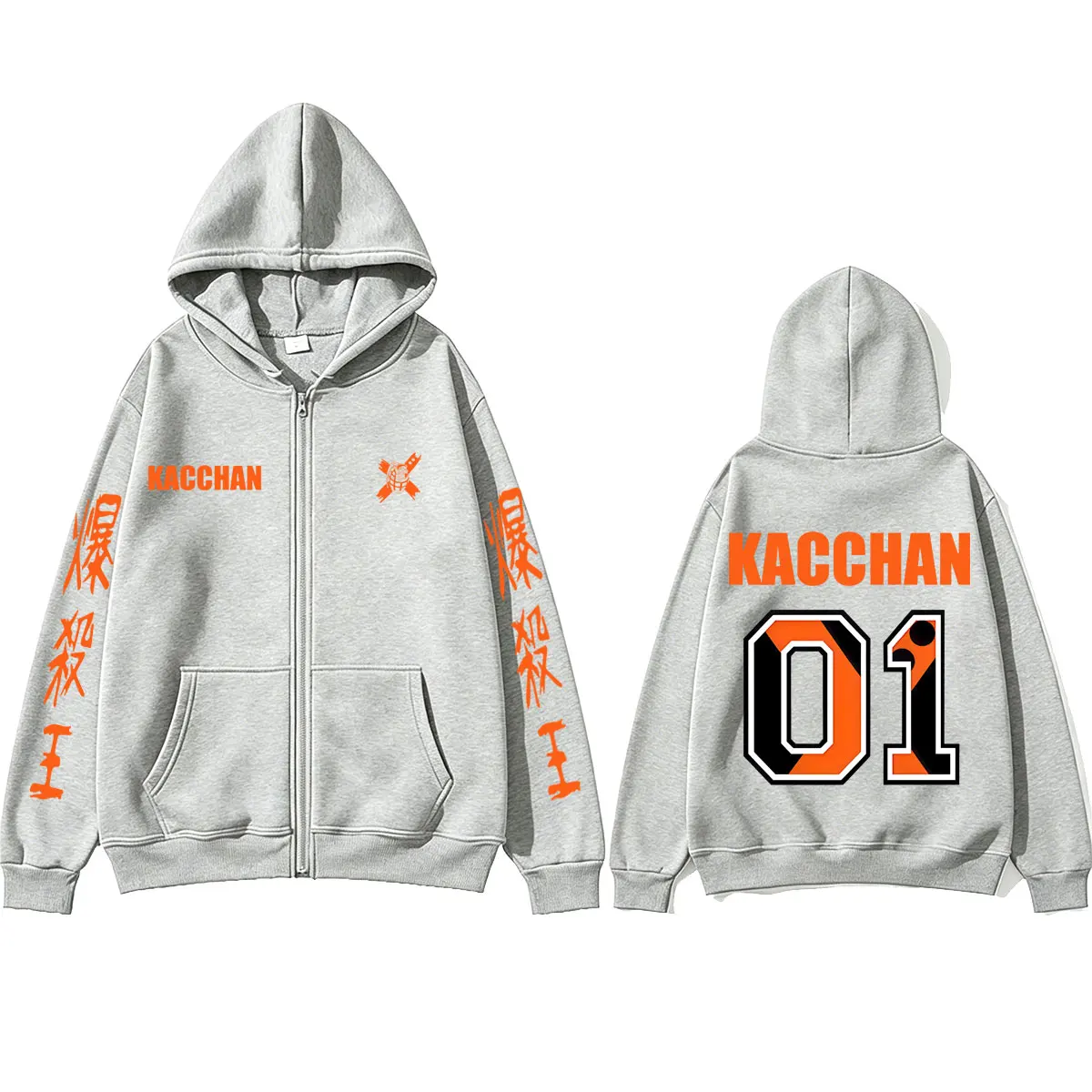 Anime My Hero Academia Bakugou Katsuki Zipper Hoodie Men Women Manga Vintage Oversized Zip Up Jacket Male Cartoon Harajuku Coat - view 5