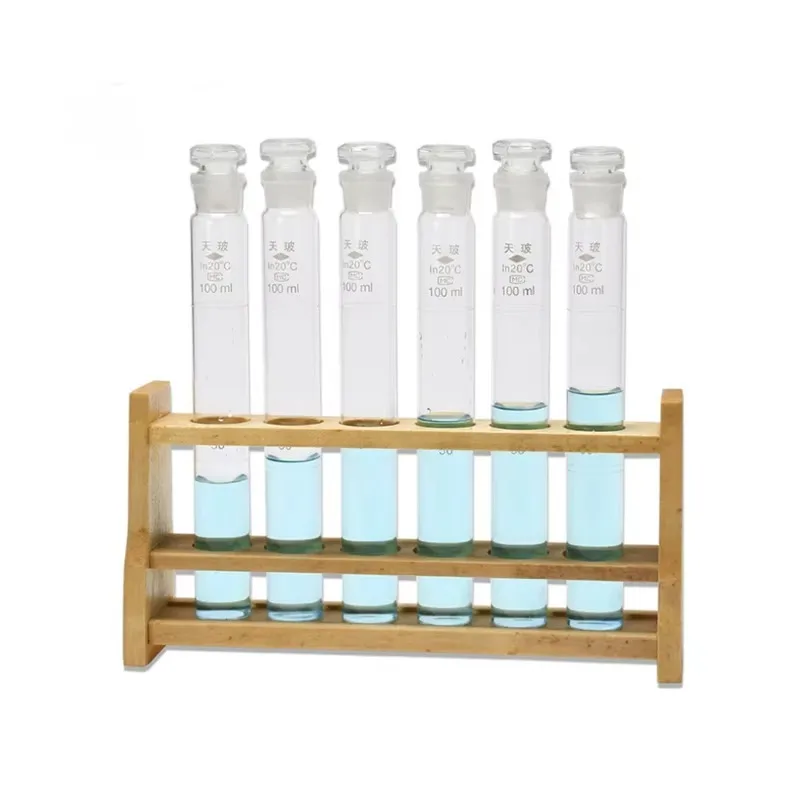 Wooden Colorimetric Tube Rack Laboratory Test  6 and 12 Holes 10ml 25ml 50ml 100ml Colorimetric Tube Rack