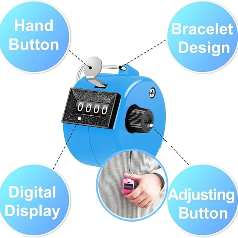 New 2/1PC 4 Digit Number Counters Plastic Shell Hand Finger Display Manual Counting Tally Clicker Timer Soccer Golf Counter Gift