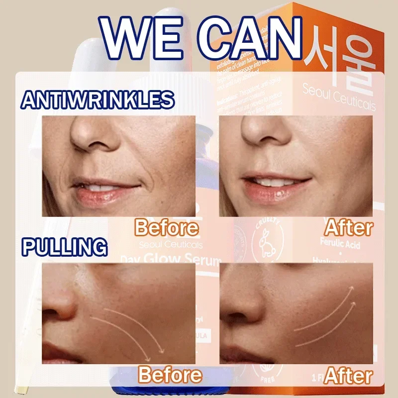 30ml 20% Original Vitamin C Face Serum Vitamin E Hyaluronic Acid Anti-aging Whitening Spots Fade Wrinkles Suitable for Men Women