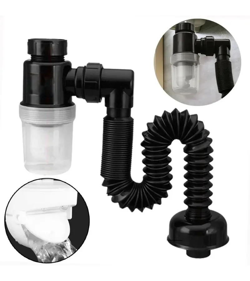 Universal Flexible Sink Drain Pipe Set Retractable Deodorant Drainage Tube Basin Installation For Kitchen Bathroom Accessories