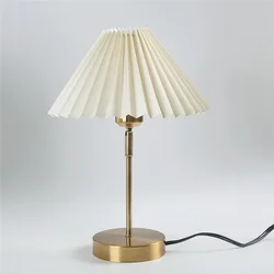 Modern Adjustable Pleated Table Lamps Nordic Retro LED Desk Lamp Living Room Bedroom Bedside Light Nights E27 Decor Bar Lamp