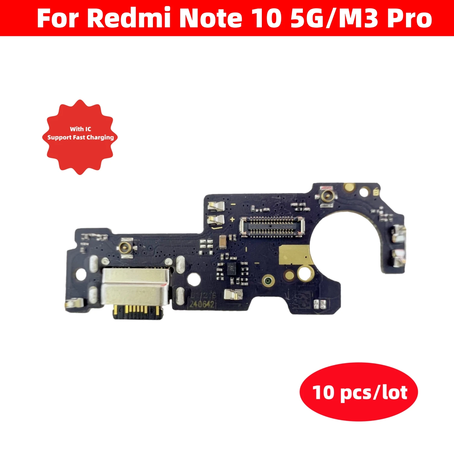 

10 Pcs/Lot USB Charger Dock Connector Board Charging Port Flex Cable Replacement Parts For Redmi Note 10 5G M3 Pro