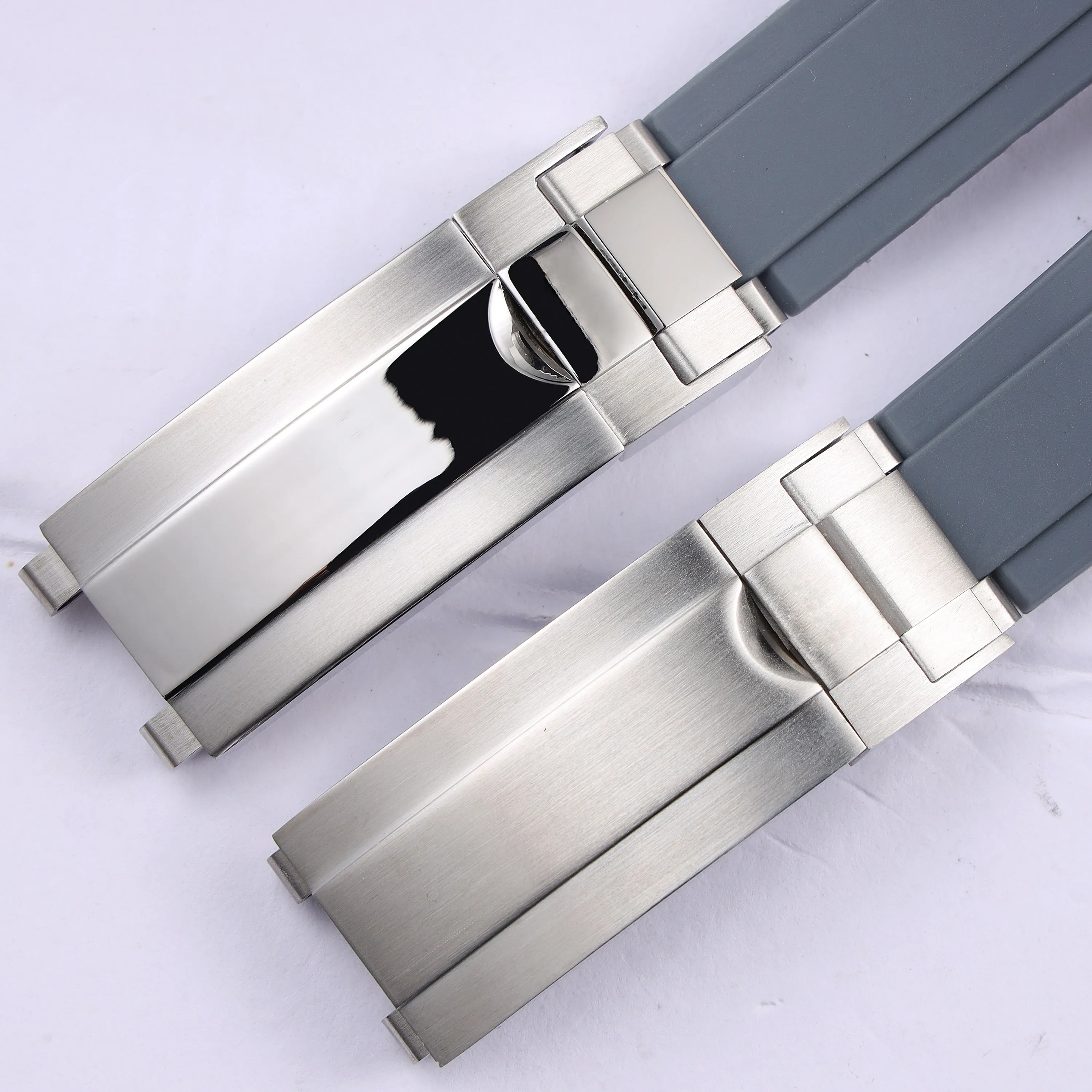 high quality 20 21mm black blue rubber watchband strap for Rolex Submariner Daytona GMT Oyster Datejust Silicone Wrist Bracelet