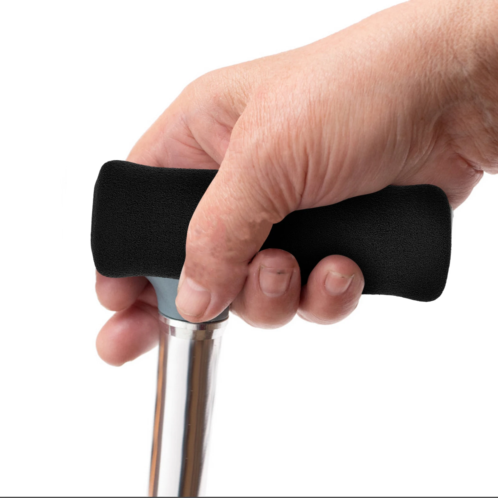 2Pcs Walking Stick Hand Grip Aid Handle Cover Cane Grips Sponge Hand Grips Crutch Handles Seniors Elderly Crutches Accessories