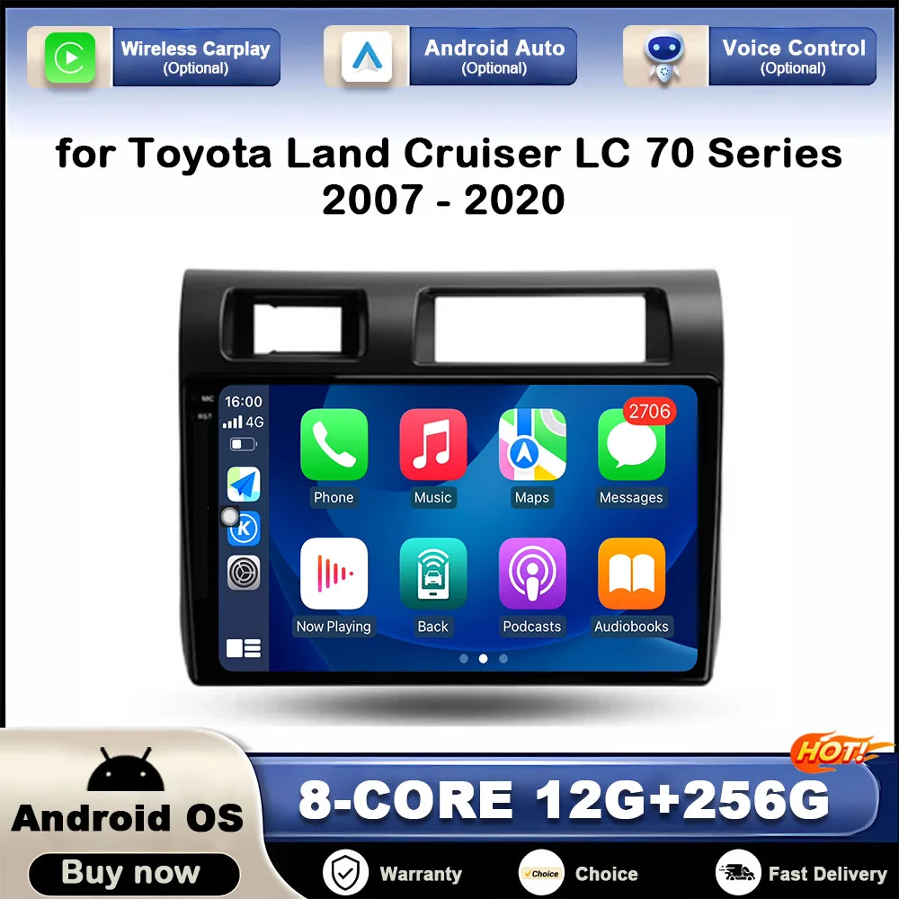 

for Toyota Land Cruiser LC 70 Series 2007 - 2020 GPS Navi Car Multimedia Video Player DSP Stereo Android Autoradio 4G Head Unit