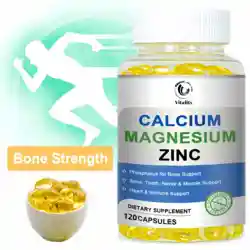 Calcium Magnesium Zinc Supplement, with Cal & Mag Citrate, Strong Bones & Teeth Support, Easy to Swallow Capsules