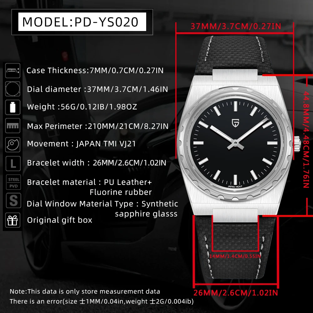 PAGANI DESIGN 2025 New Men Quartz Watch 7mm 222 Stainless Steel Rubber Sapphire Crystal  Waterproof 100m Reloj Hombre