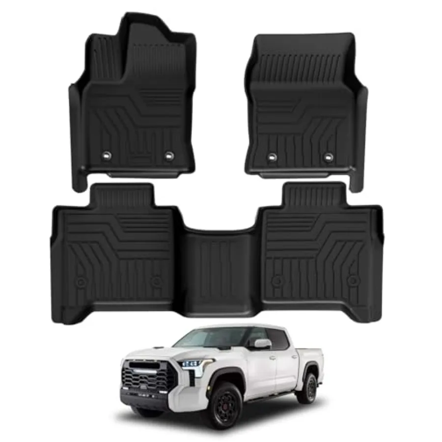 

Floor Mats Fit for, TPE All Weather Floor Liners for 2022 2023 Tundra Car Mats Includes Front and Rear 2 Row, Non-Slip Odorless