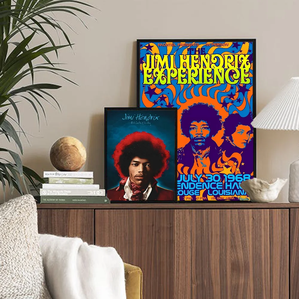 SINGER J-JIMI H-HENDRIX Self-adhesive Art Poster Whitepaper Prints Posters Artwork Aesthetic Art Wall Painting