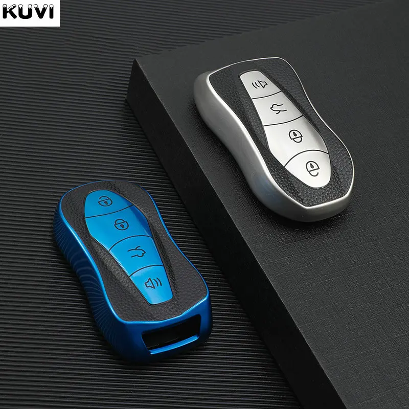 

Leather TPU Car Remote Key Full Cover Case Fob For Geely Xingyue Azkarra FY11 Atlas Pro New Emgrand GS X6 SUV EC7 Keychain