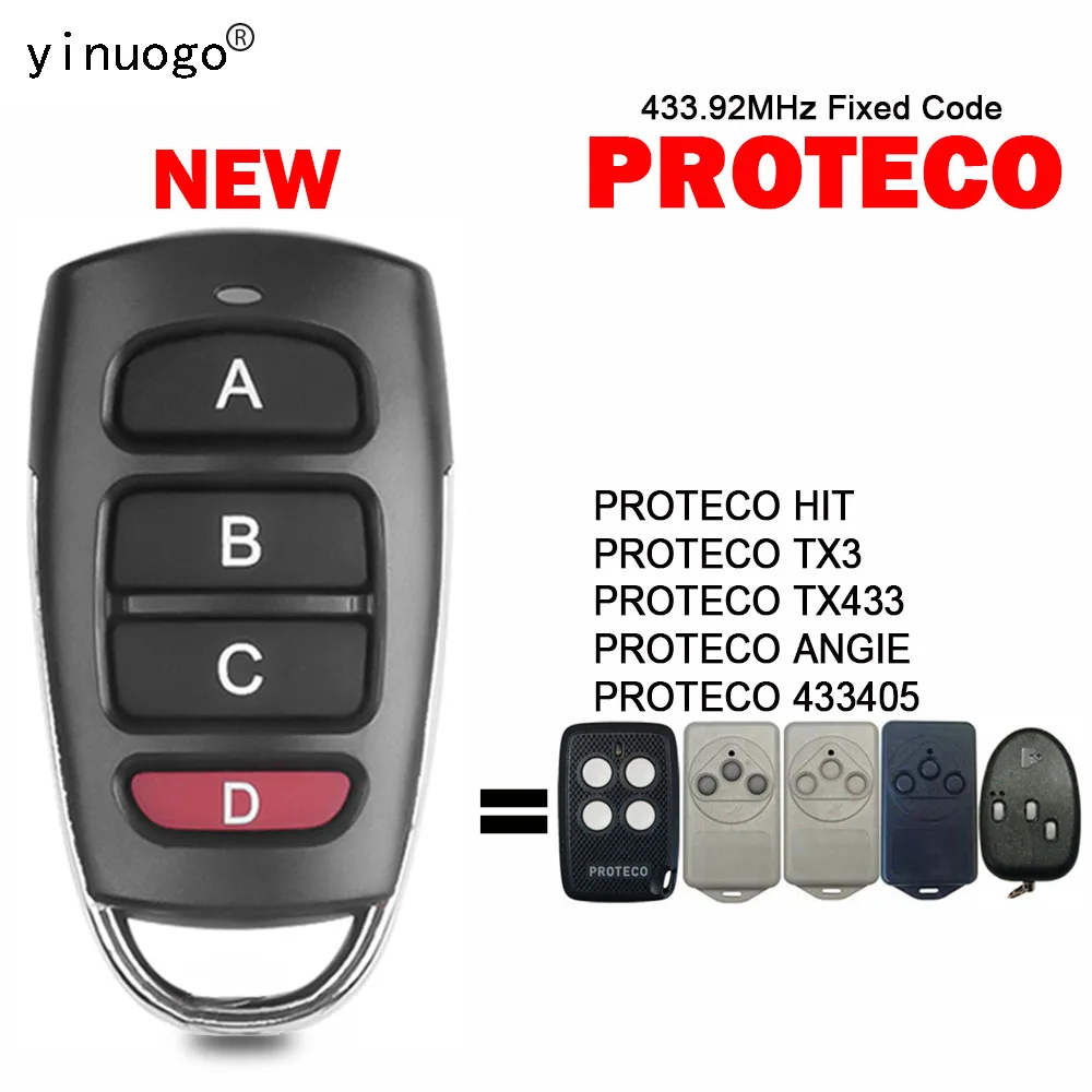 PROTECO HIT TX3 TX433 ANGIE 433405 차고 문 원격 제어, 433MHz 고정 코드, PROTECO 원격 제어 게이트 오프너 송신기