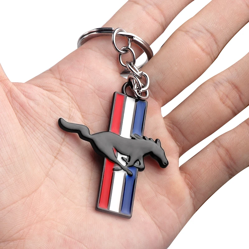 Llavero 3D con Emblema de Caballo para Ford Mustang GT 500 Cobra Mustang ST Fiesta MK7 MK2