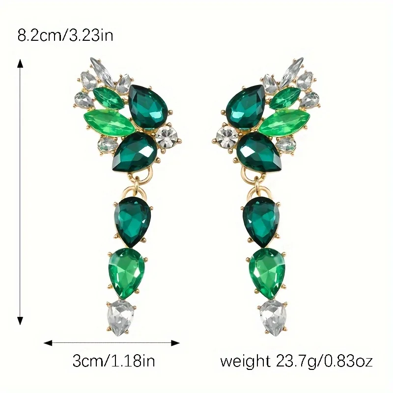 Vedawas Luxurious Colorful Rhinestone Wings Butterfly Earrings,Vintage Elegant Wedding Banquet Women Accessories