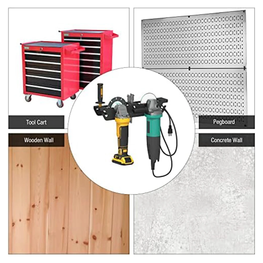 Imagem -03 - Angle Grinder Stand Rack de Armazenamento com Cabide de Cabo Suporte de Parede Bay Angle Grinder Polidores