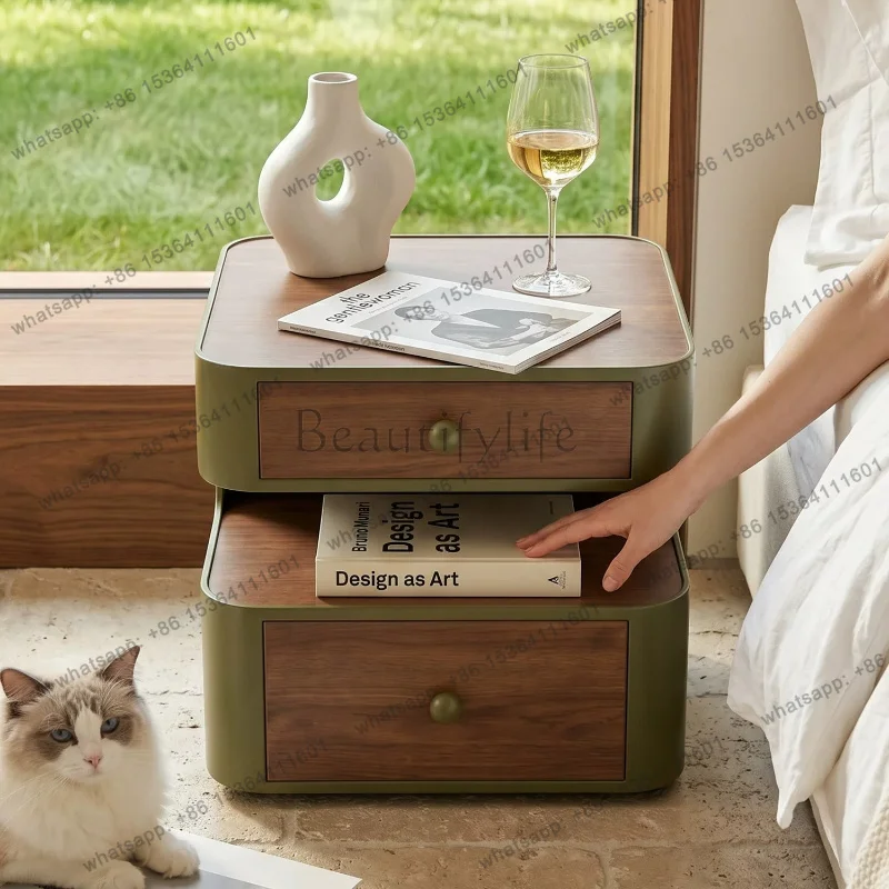 LD Mobile Bedroom Bedside Table Nordic Storage Drawers Luxury Simple  Simple Unique Mesitas De Noche Home Furniture