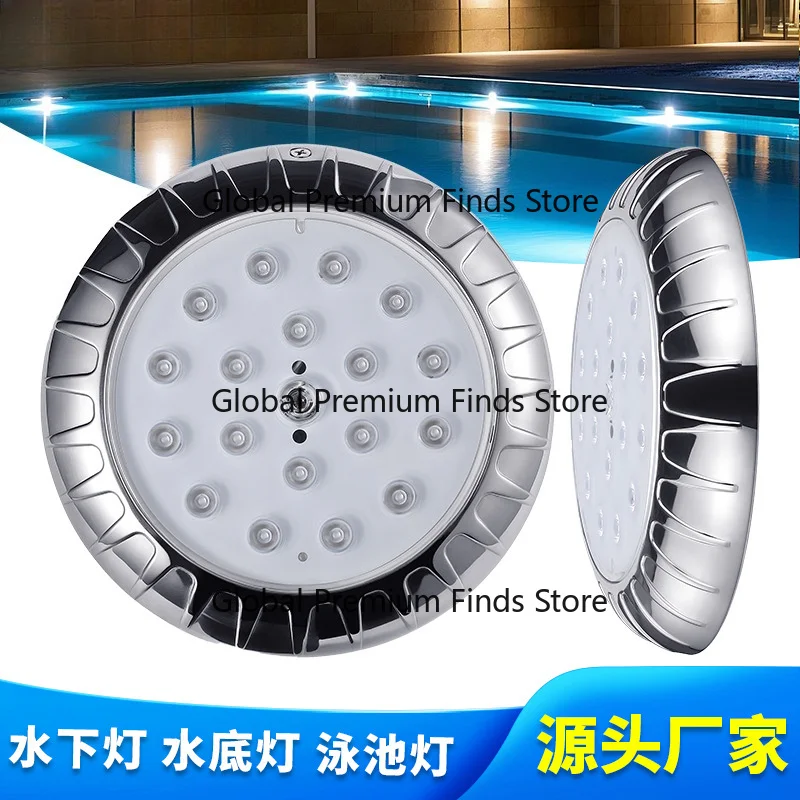 Stainless Steel RGB LED Underwater Pool Light Low Voltage Wall Mount Waterproof Bottom Lamp with Epoxy Sealant