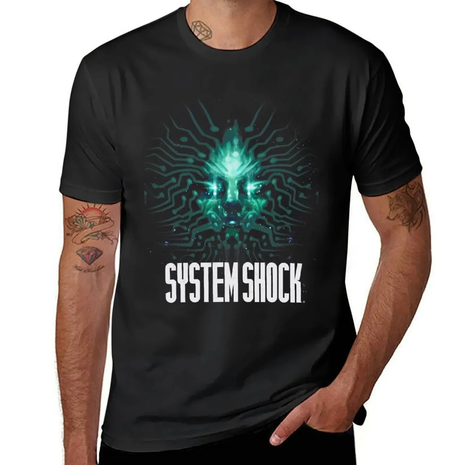 System Shock T-Shirt sweat oversized t shirt Aesthetic clothing mens graphic t-shirts