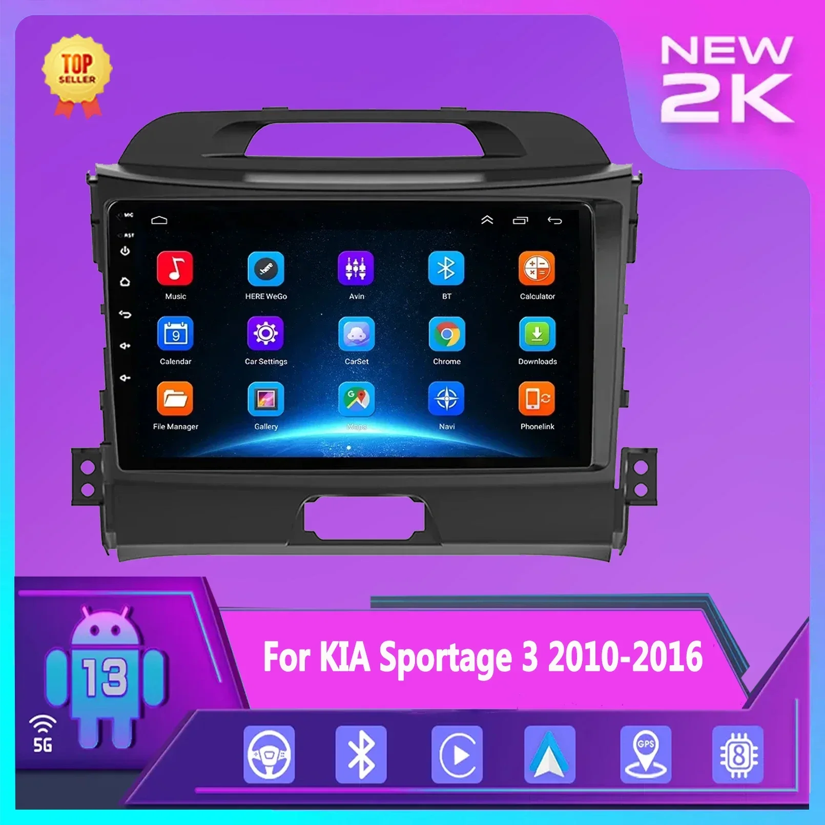 Android Car Radio Carplay for KIA Sportage 3 2010-2016 Multimedia Video Player 2Din GPS Navigation Wireless Carplay Auto Stereo