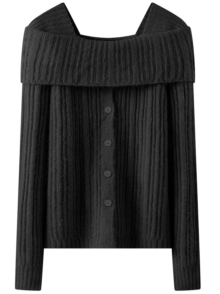 Coupe ample paresseux Sle une épaule doux tricoté blanc pull femmes hiver nouveauté haut de gamme longue Sve haut tricoté haut