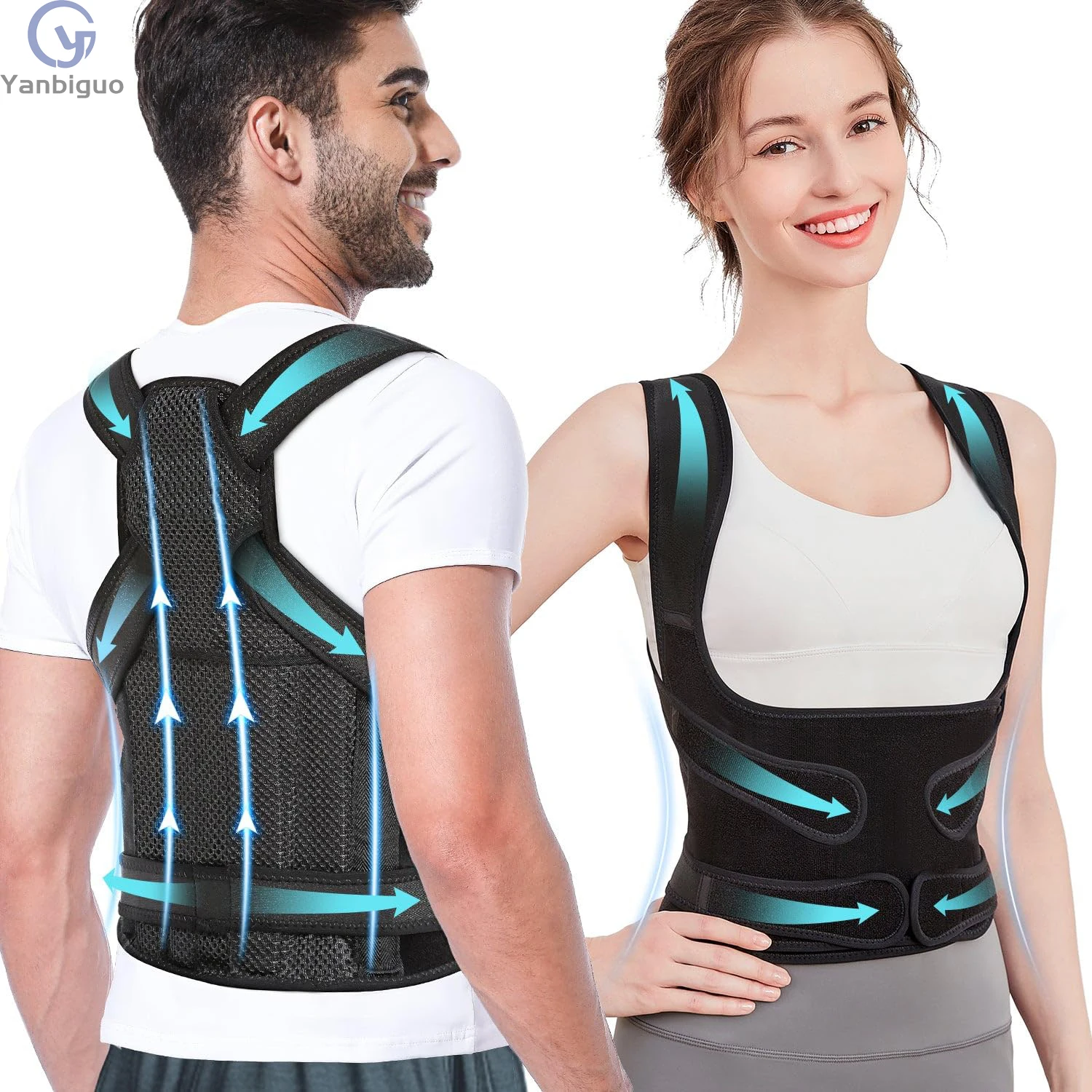 

Posture Corrector for Men and Women, Adjustable Upper Back Brace, Muscle Memory Support Straightener, Hunchback Correction